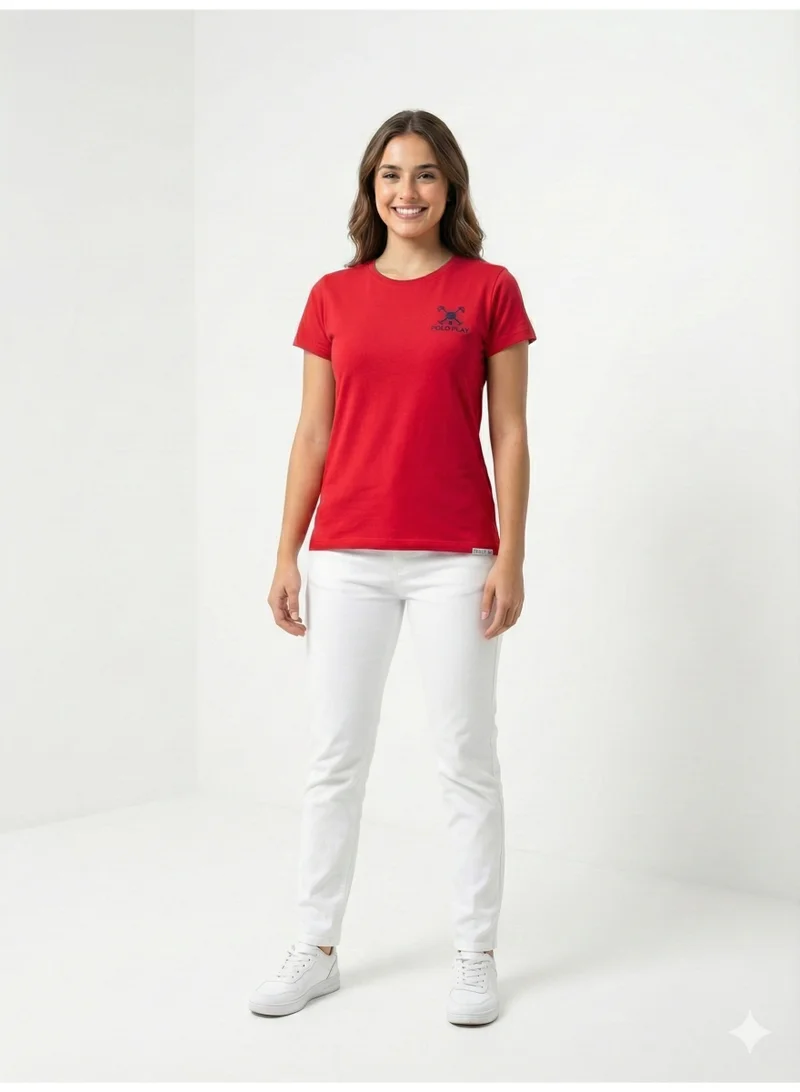 لعب البولو Girls Graphic T-shirt -RED